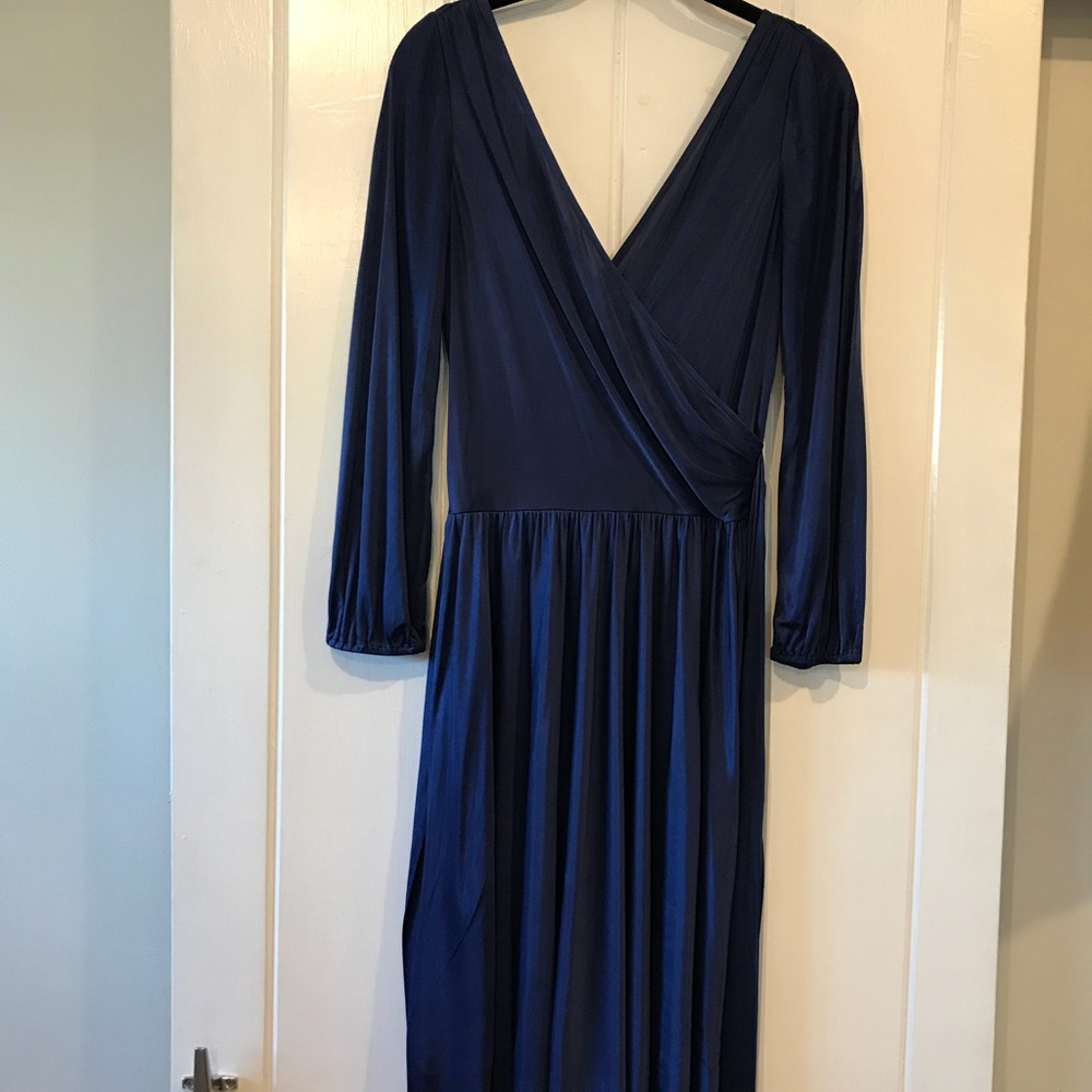 Halston Heritage Blue Wrap Dress
